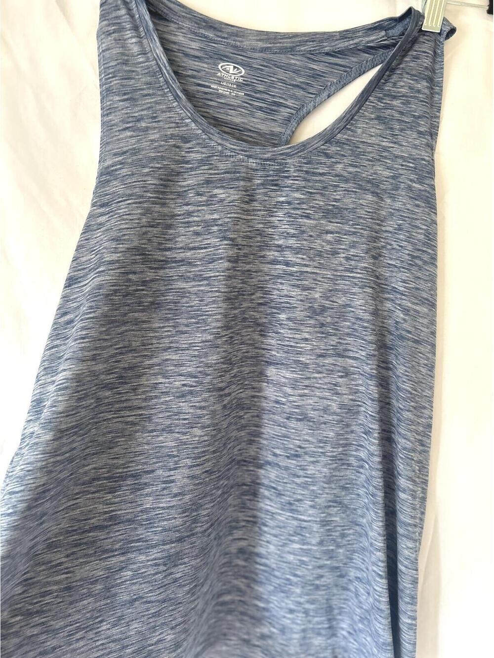 Athletic Racerback Tank Top Blue Space Dye Workout Activewear Womens M